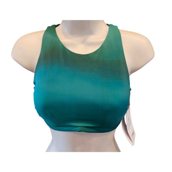 NWT 32D / DD Athleta Maldives Bikini Top Surf Blur Gables ombre full coverage - Picture 1 of 6